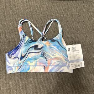 New Athleta Girl Printed Upbeat Bra 2.0 Size Small 7 Tie Dye Multi
